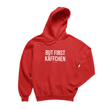 100% Organic unisex Hoodie in vielen Farben »But first Käffchen«