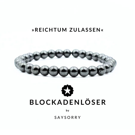 »Reichtum zulassen« Armband aus echtem Hämatit