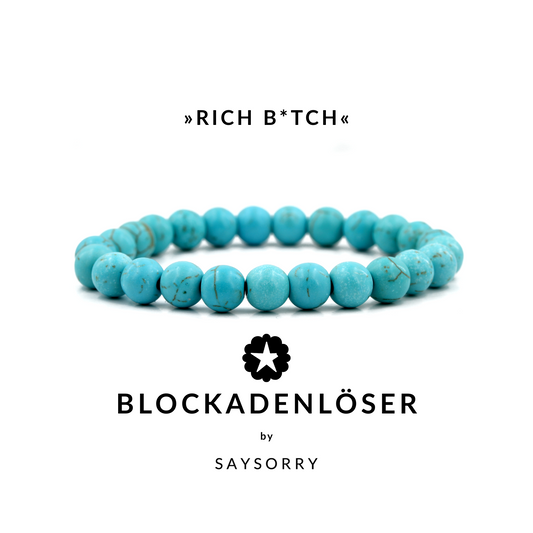 »Weibliches Money Mindset« Türkis-Naturstein-Armband