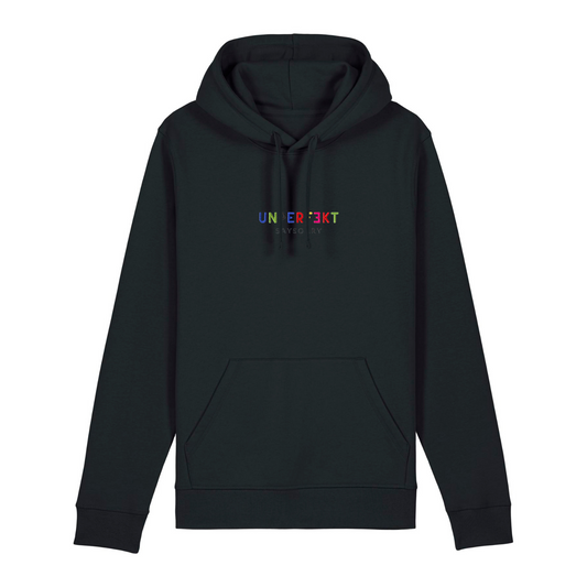 Organic unisex Hoodie »Unperfekt ist bunt« 6-farbig bestickt