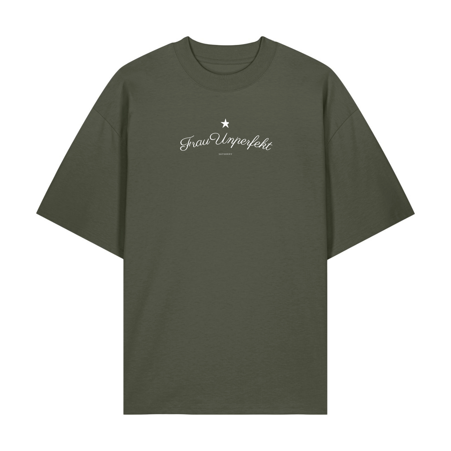 Premium Unisex Oversize T-Shirt »Frau Unperfekt« Unisex 100% Organic