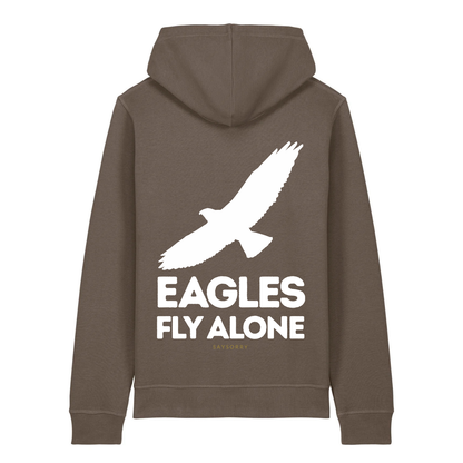 100% Organic unisex Hoodie in vielen Farben »Eagles Fly Alone«
