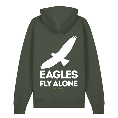 100% Organic unisex Hoodie in vielen Farben »Eagles Fly Alone«