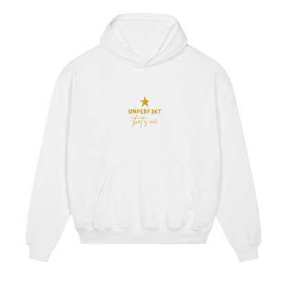 Glitzer Premium Hoodie 100% Organic »Unperfekt that’s me«
