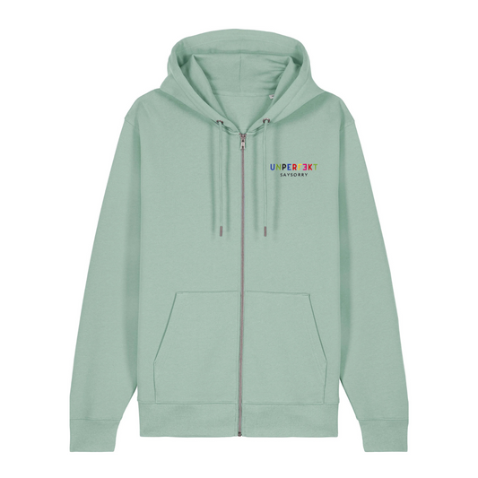 Premium Zip-Hoodie »Unperfekt ist bunt« hochwertig in 6 Farben bestickt