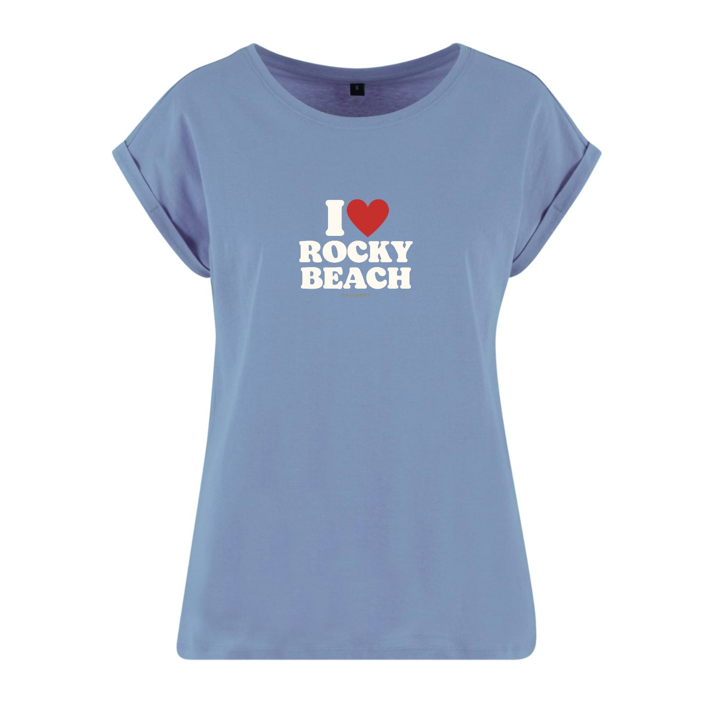 Organic Figurschmeichler-Shirt »I Love Rocky Beach«