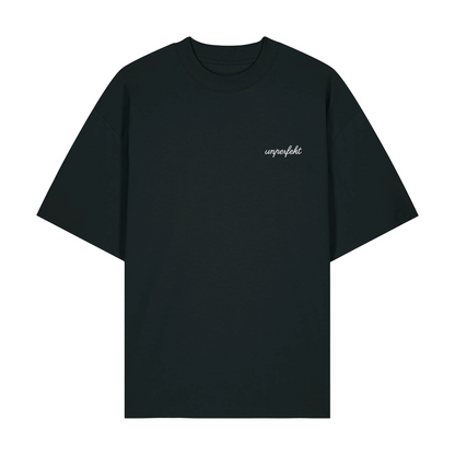Premium Oversize T-Shirt »unperfekt im Retro-Style bestickt« Unisex 100% Organic