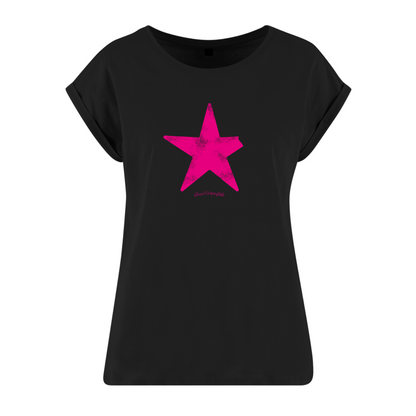 Organic Alle-Größen-Shirt »Unperfekt Stern Pink im Vintage-Look«