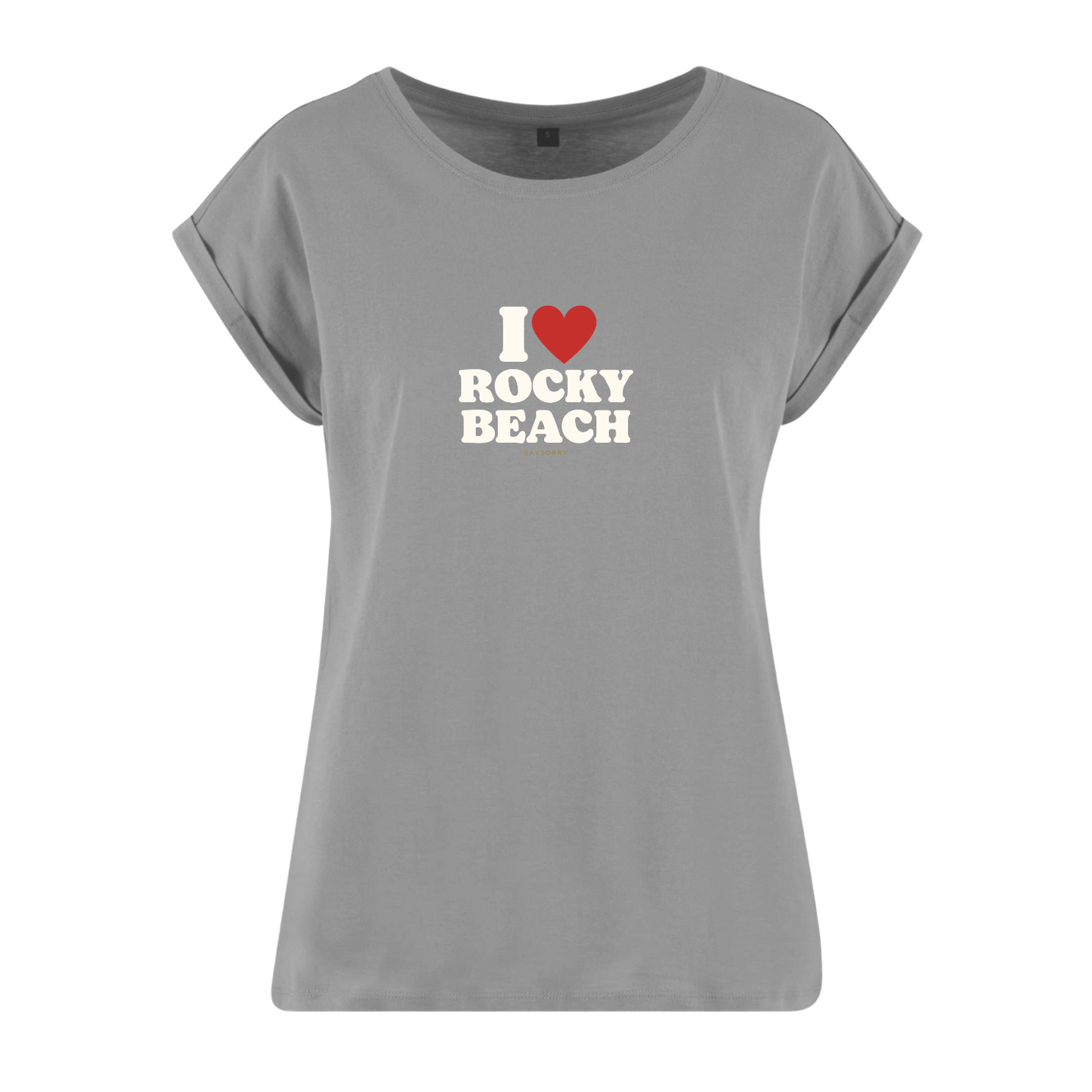 Organic Figurschmeichler-Shirt »I Love Rocky Beach«
