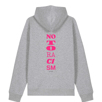 100% Organic unisex Hoodie »No to Racism« vorne bestickt, hinten bedruckt