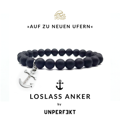 Loslass-Anker »Auf zu neuen Ufern« Blockadenlöser-Armband aus echten Onyx-Perlen