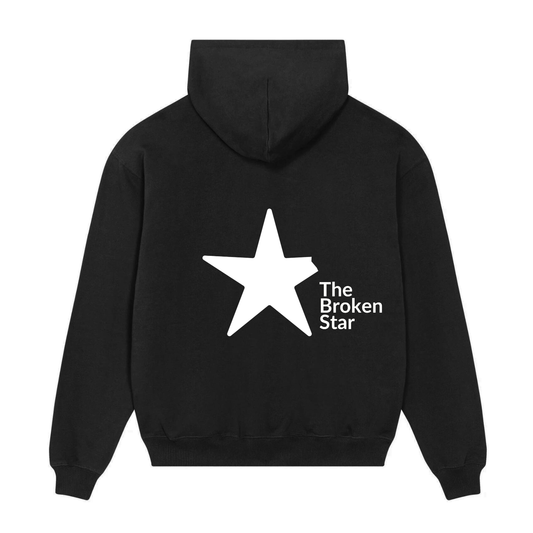 Premium Hoodie 100% Organic Unisex »The Broken Star« vorne hochwertig bestickt, hinten bedruckt