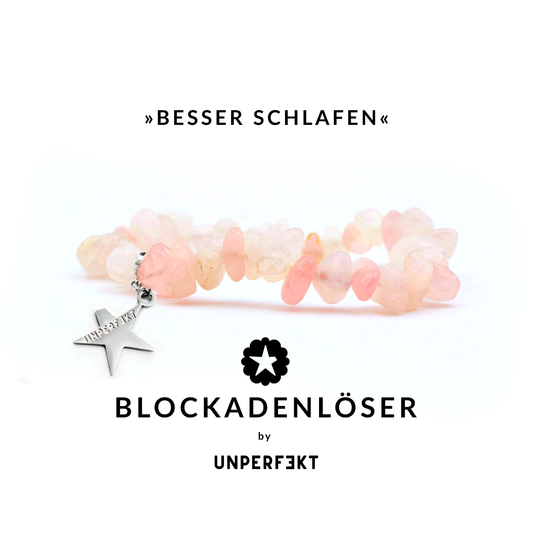»Besser schlafen« Blockadenlöser aus natürlichem Rosenquarz inkl. abgebrochener Stern