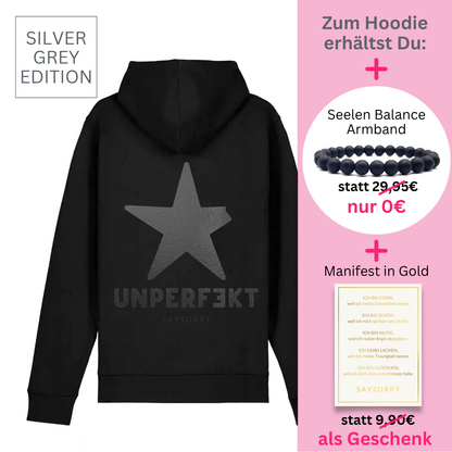 Silver-Grey Bundle: Limited Edition Unisex Hoodie + Armband + Manifest als Geschenk