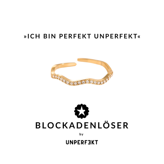 Flex-Ring 14 K vergoldet mit Steinbeatz »Ich bin perfekt unperfekt« passt bis Größe 56