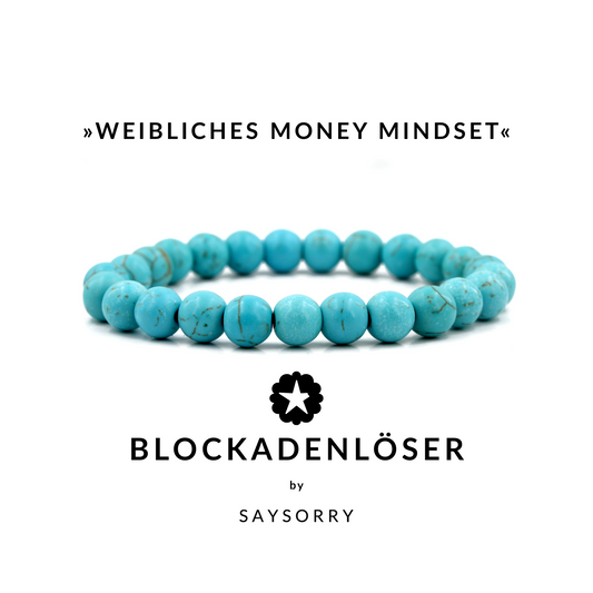 »Weibliches Money Mindset« Türkis-Naturstein-Armband