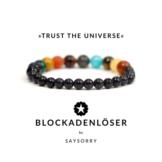 »Trust the Universe« Blockadenlöser-Armband mit allen Planeten inkl. abgebrochenem Stern
