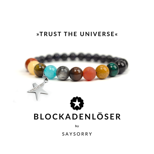 »Trust the Universe« Blockadenlöser Planetensystem am Handgelenk inkl. abgebrochener Stern
