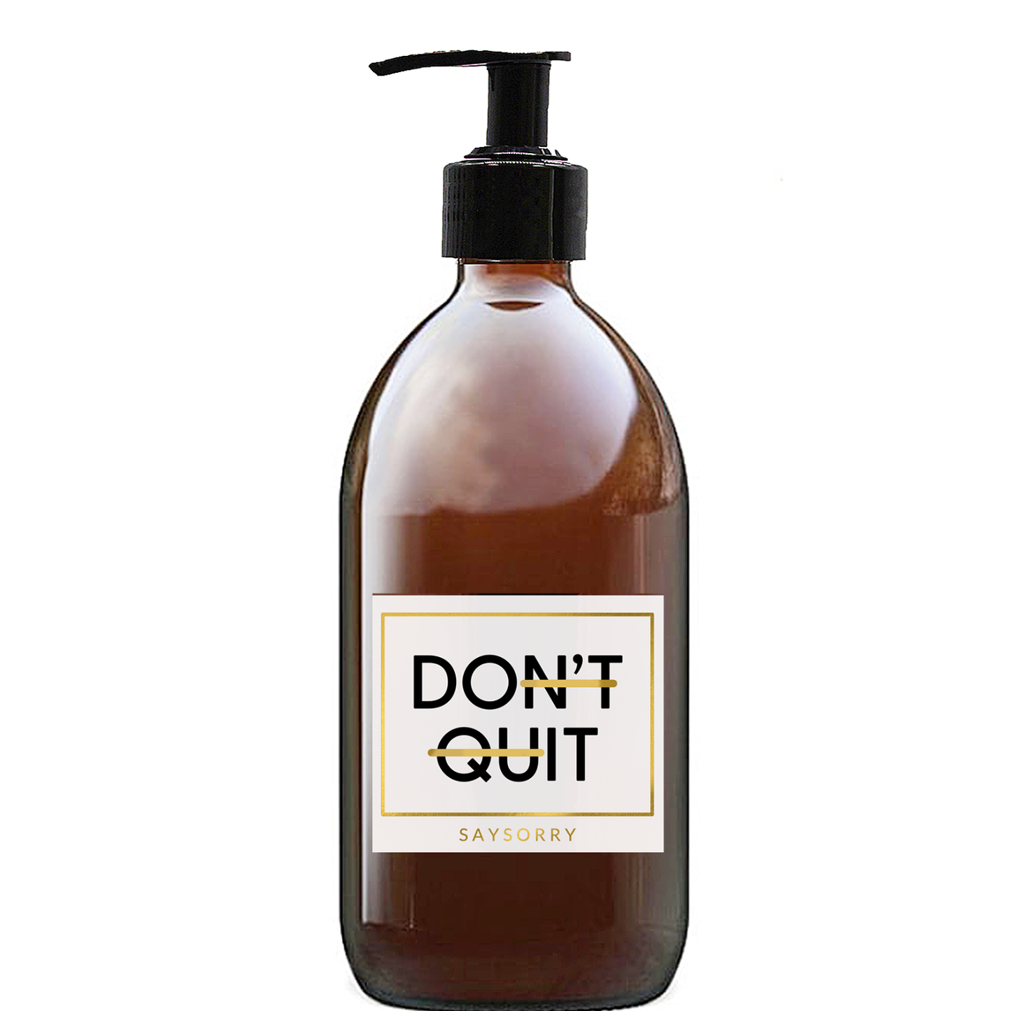 Sandelholz Handseife »Don’t Quit« in nachfüllbarer Glasflasche
