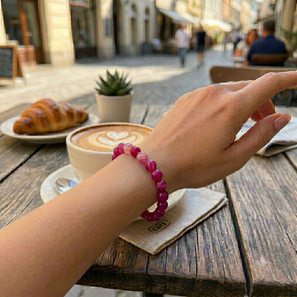 »Emotionale Balance« Blockadenlöser-Armband aus echten Achat-Steinen inkl. abgebrochenem Stern