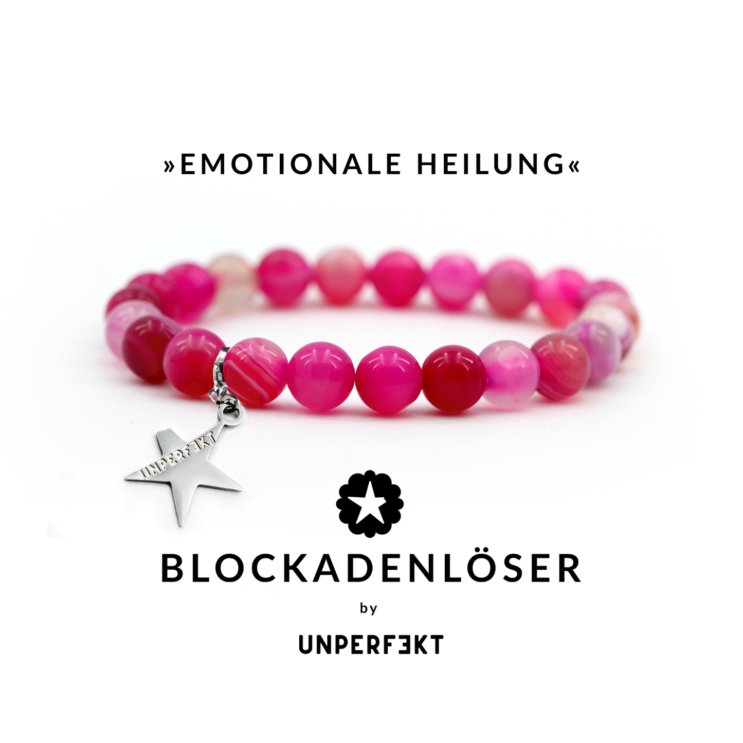 »Emotionale Heilung« Blockadenlöser-Armband aus echten Achat-Steinen inkl. abgebrochenem Stern