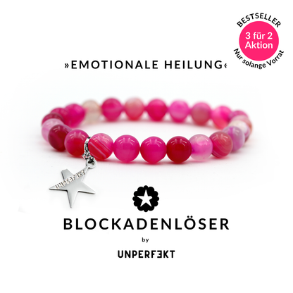 »Emotionale Heilung« Blockadenlöser-Armband aus echten Achat-Steinen inkl. abgebrochenem Stern