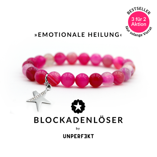 »Emotionale Heilung« Blockadenlöser-Armband aus echten Achat-Steinen inkl. abgebrochenem Stern