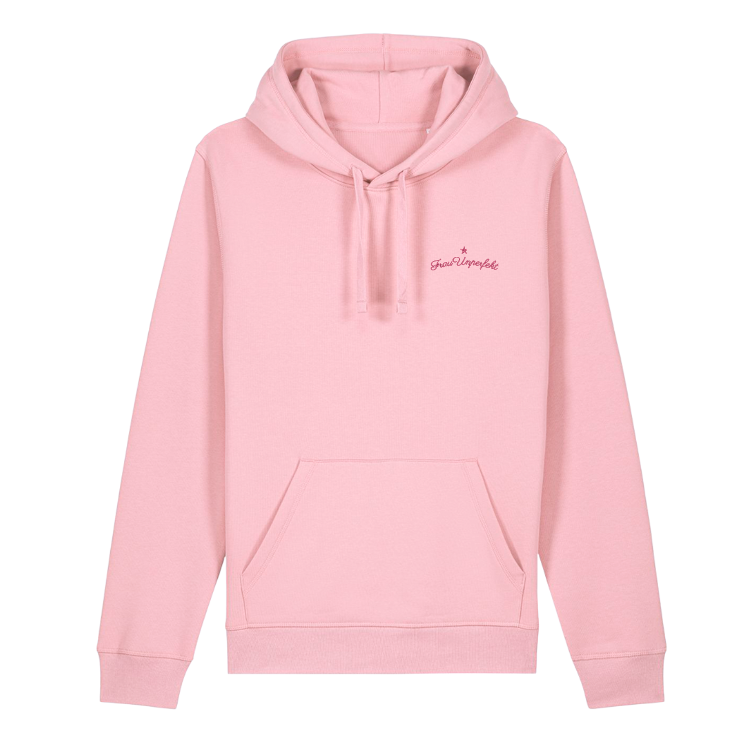 Organic Damen Hoodie »Frau Unperfekt und der abgebrochene Stern« vorne hochwertig bestickt, hinten bedruckt