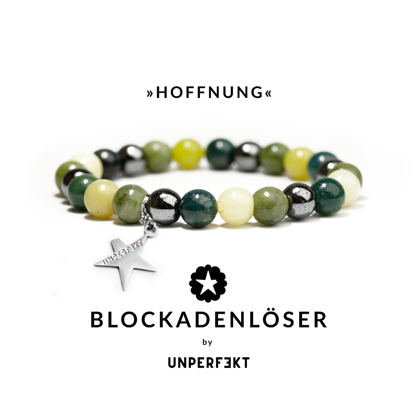 »Hoffnung« Blockadenlöser aus Citrin, Achat, Jade und Hämatit