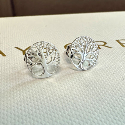 Ohrstecker »Mandala Baum des Lebens« 999 versilbert