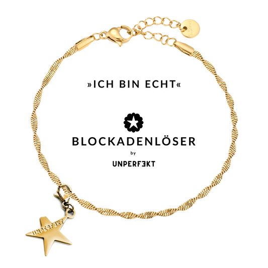»Ich bin echt« Blockadenlöser-Armband 14K vergoldet mit abgebrochenem Stern