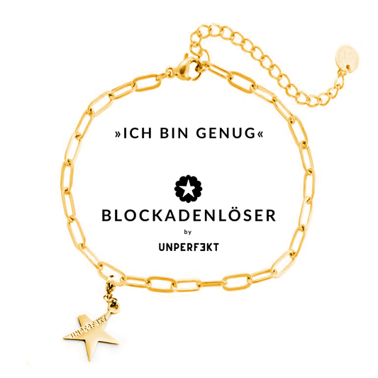 »Ich bin genug« 14 K vergoldetes Blockadenlöser-Armband inkl. abgebrochenem Stern