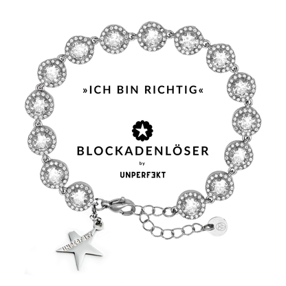 »Ich bin richtig« Blockadenlöser-Armband mit Steinbesatz und abgebrochenem Stern
