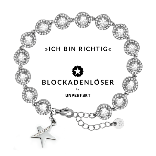 »Ich bin richtig« Blockadenlöser-Armband mit Steinbesatz und abgebrochenem Stern