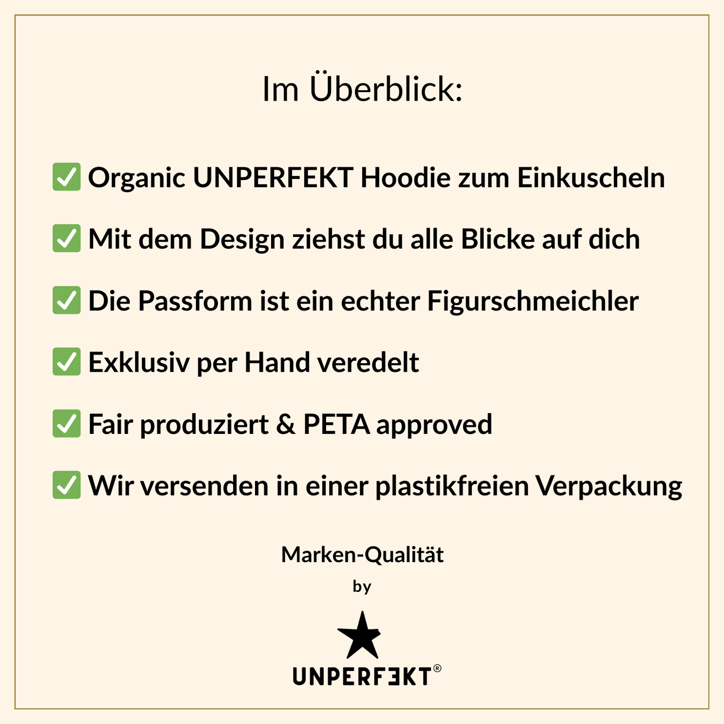 Organic unisex Hoodie »Perfectly Imperfect«