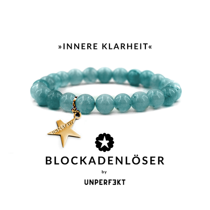 »Innere Klarheit« Blockadenlöser-Armband aus echten Apatit-Perlen inkl. abgebrochenem Stern