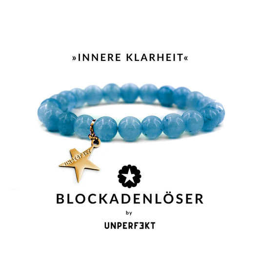 »Innere Klarheit« Blockadenlöser-Armband aus echten Apatit-Perlen inkl. abgebrochenem Stern