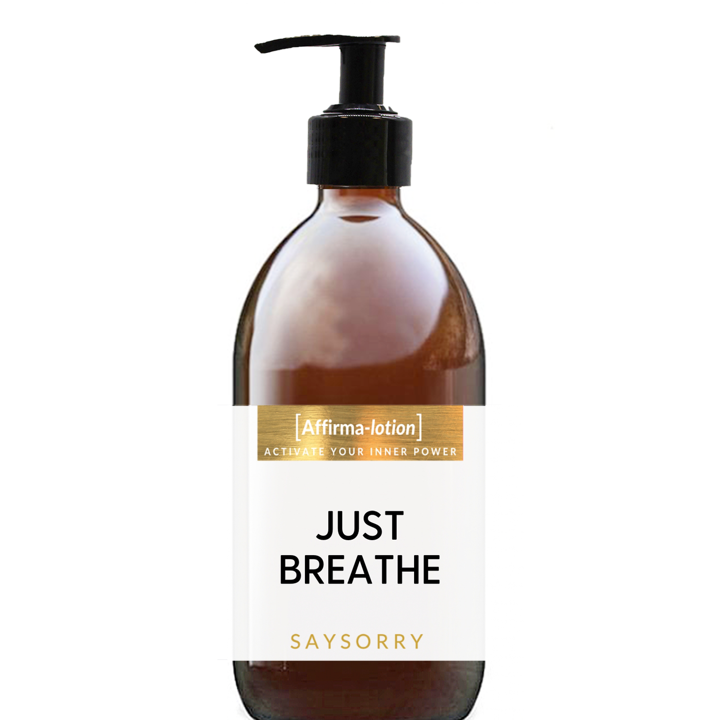 Edle Sandelholz Handseife »Just breathe« in nachfüllbarer Glasflasche