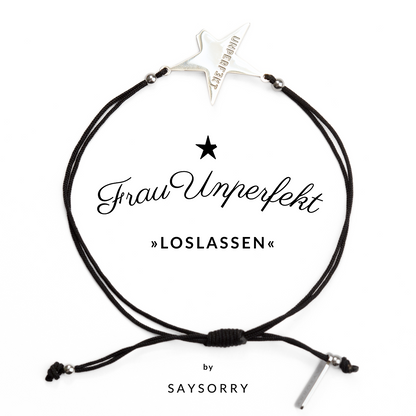 Armband »Loslassen« in schwarz mit abgebrochenem Stern