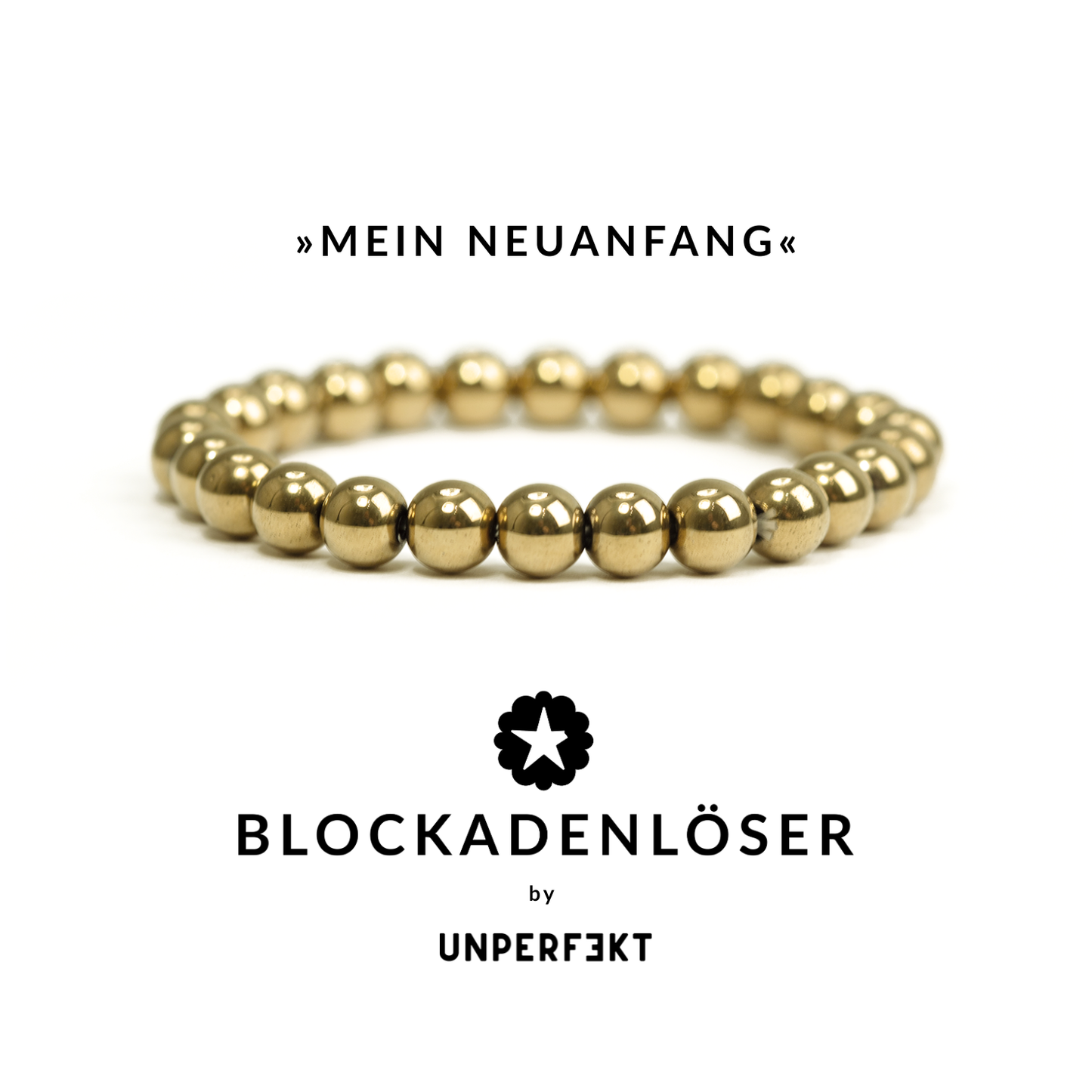 »Mein Neuanfang« Blockadenlöser aus goldglänzendem Hämatit