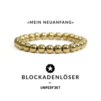 »Mein Neuanfang« Blockadenlöser aus goldglänzendem Hämatit