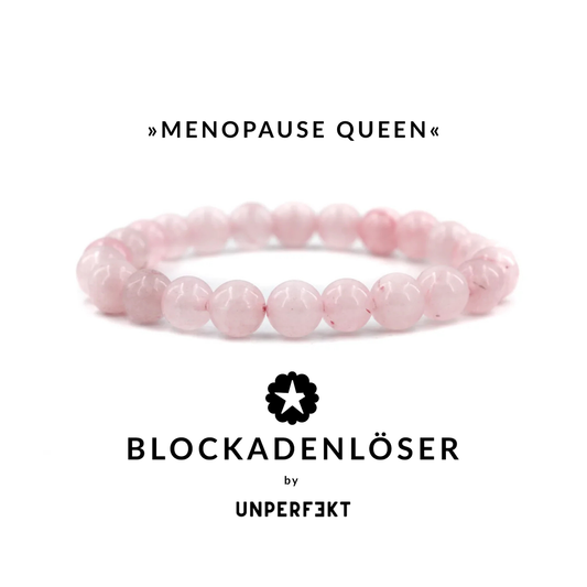 »Menopause-Queen« Blockadenlöser aus echten Rosenquarz-Perlen