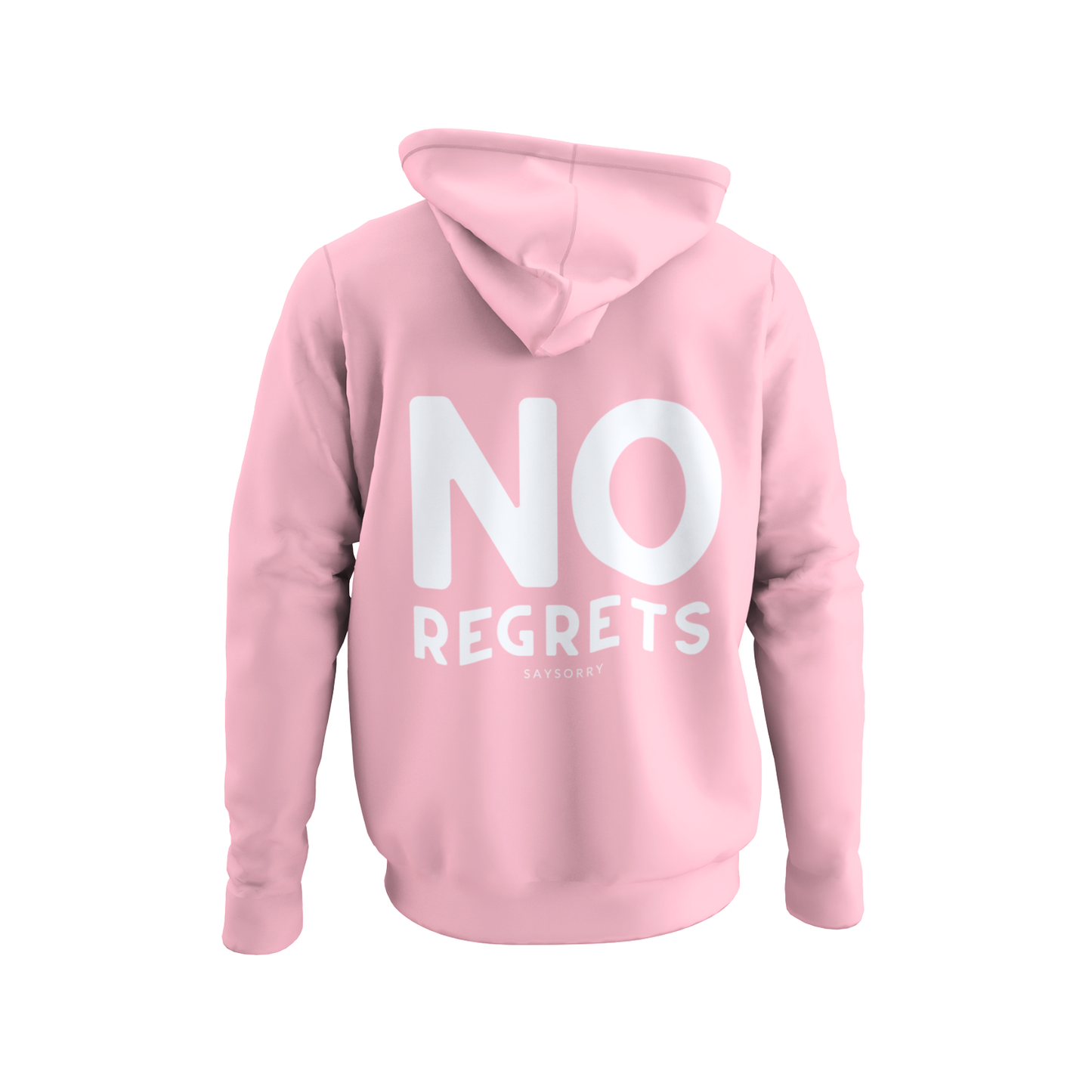 Organic unisex Hoodie in vielen Farben »No Regrets« vorne bestickt & hinten bedruckt