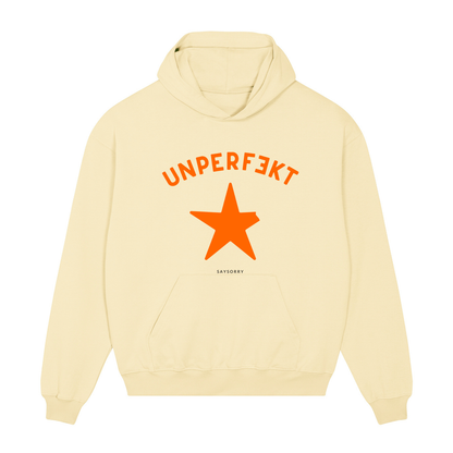 Heavy Raw Cotton Hoodie 100% Organic Unisex »UNPERFEKT orange«