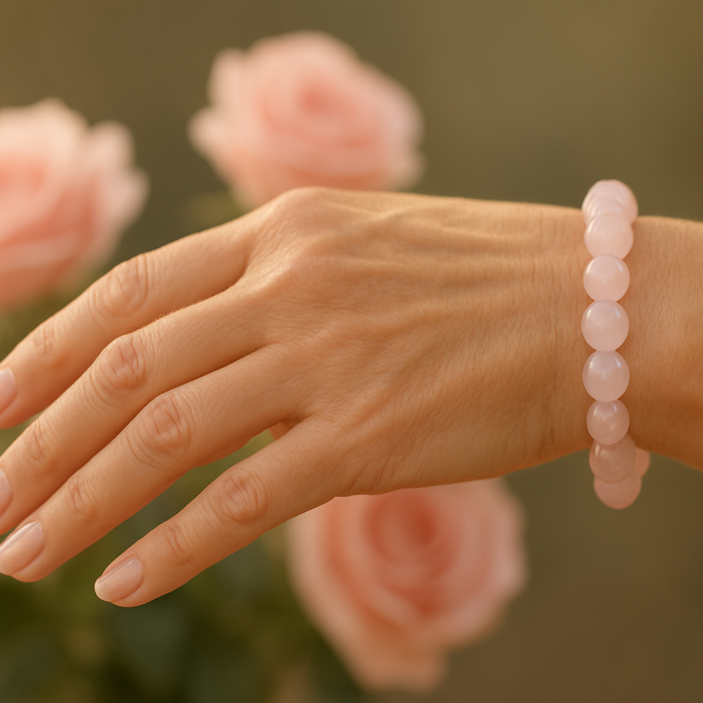 Roséfarbenes Armband und Rosenblüten.png__PID:f86e9c10-c9ea-40de-948c-a13ad90b9b82