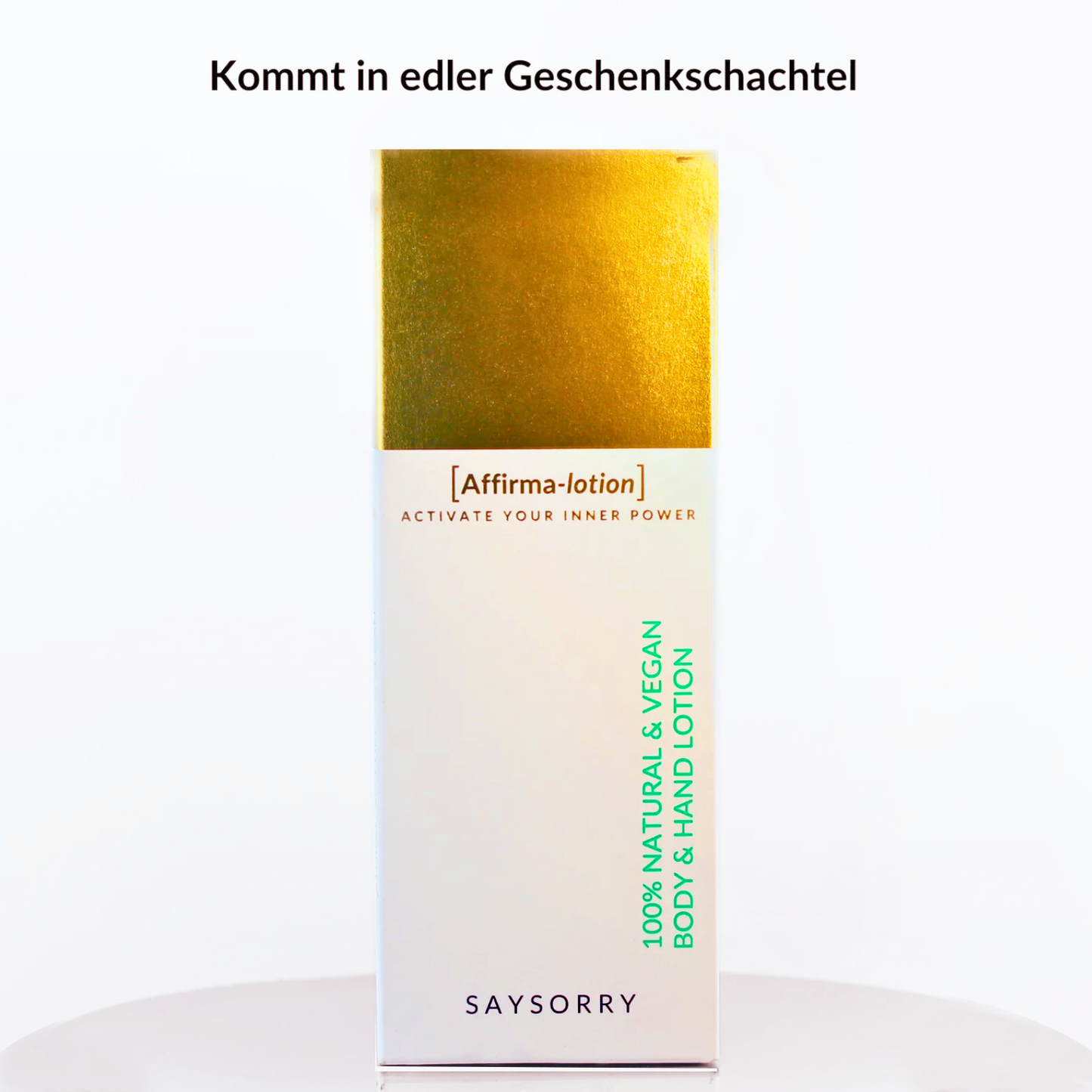 Edle Sandelholz Handseife »Wer nackt badet, braucht keine Bikinifigur« in nachfüllbarer Glasflasche