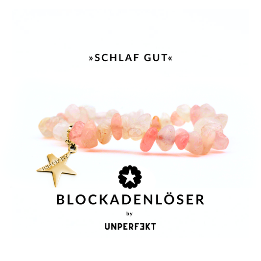 »Schlaf gut« Blockadenlöser-Armband aus natürlichem Rosenquarz inkl. abgebrochenem Stern