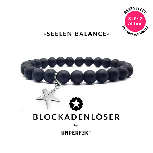 »Seelen-Balance« Blockadenlöser-Armband aus echten Onyx-Perlen inkl. abgebrochenem Stern