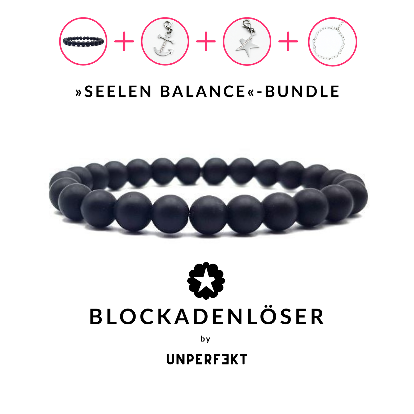 4-teiliges »Seelen Balance«-Bundle: Blockadenlöser + Stern + Anker + Bettelarmband + Geschenk