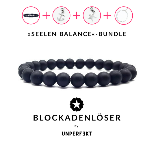4-teiliges »Seelen Balance«-Bundle: Blockadenlöser + Stern + Anker + Bettelarmband + Geschenk